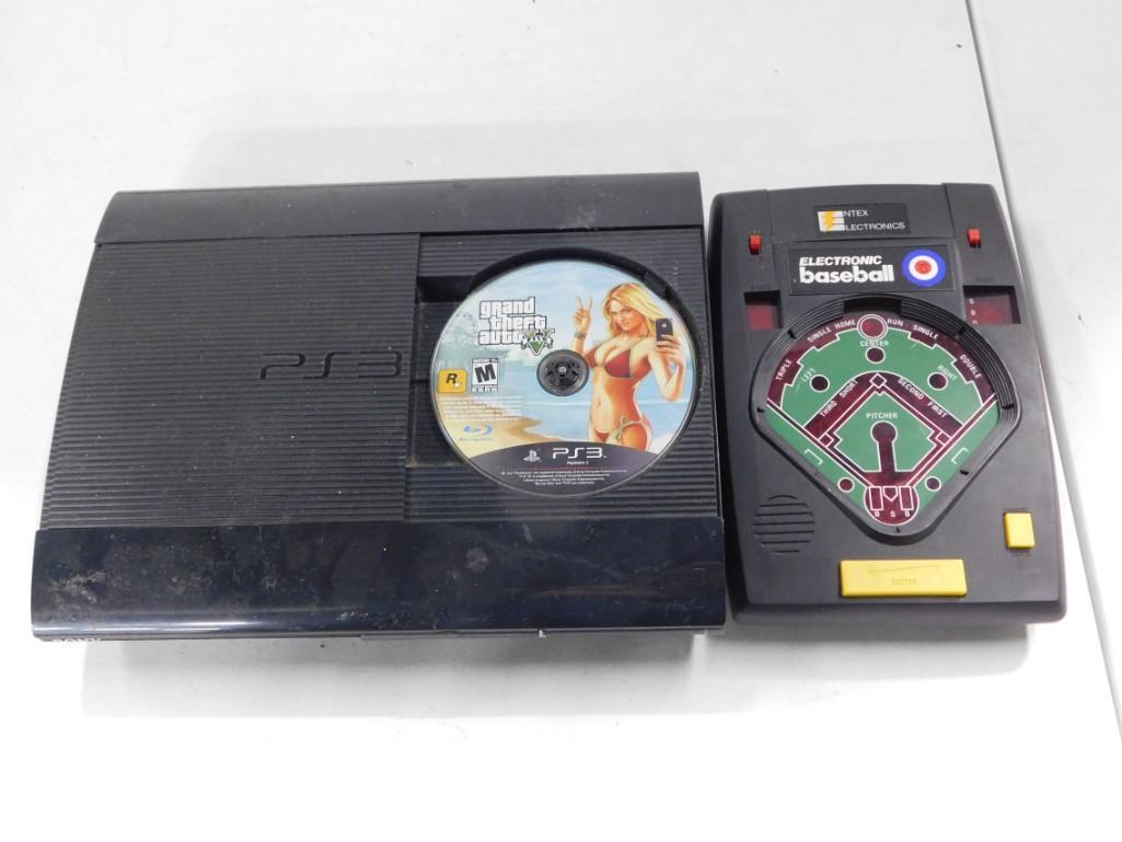 PS3 Video Game System and Vintage Electronic Baseball Game (1 of 6)
