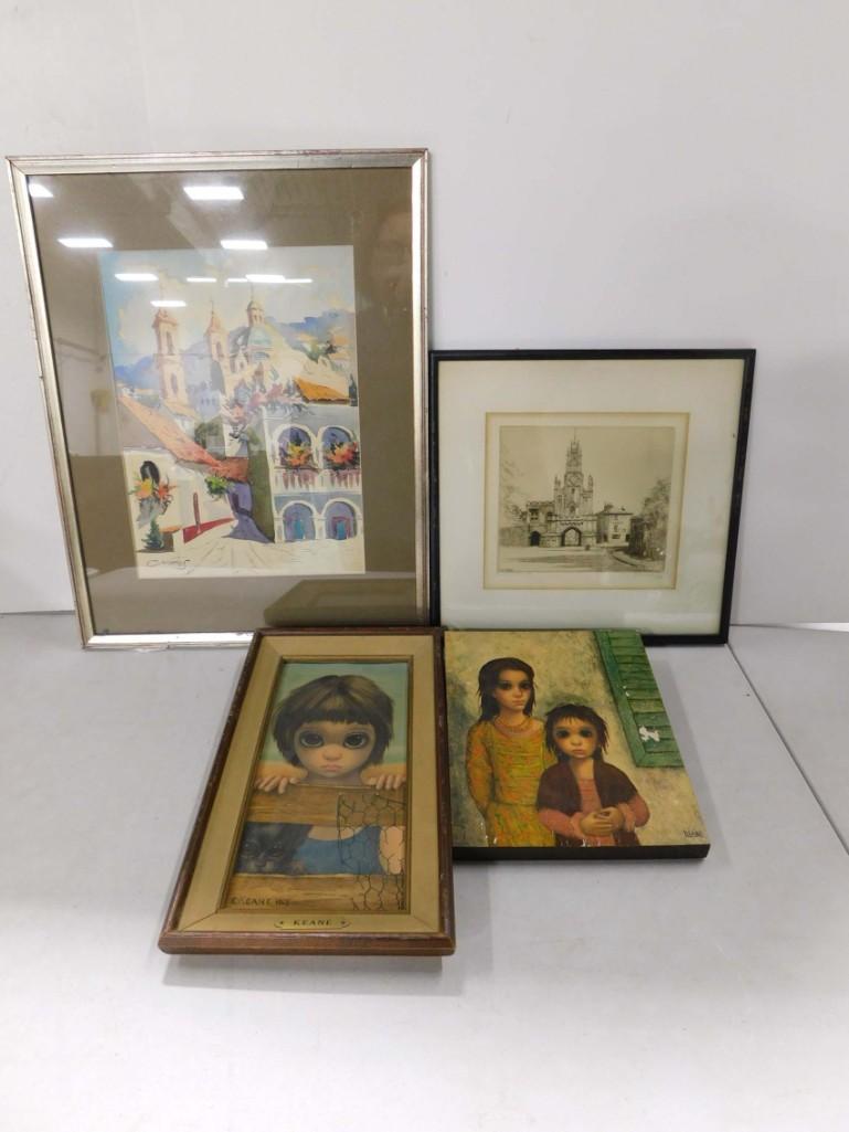 4 Framed Prints incl 2 Keane Big Eye Prints (1 of 13)