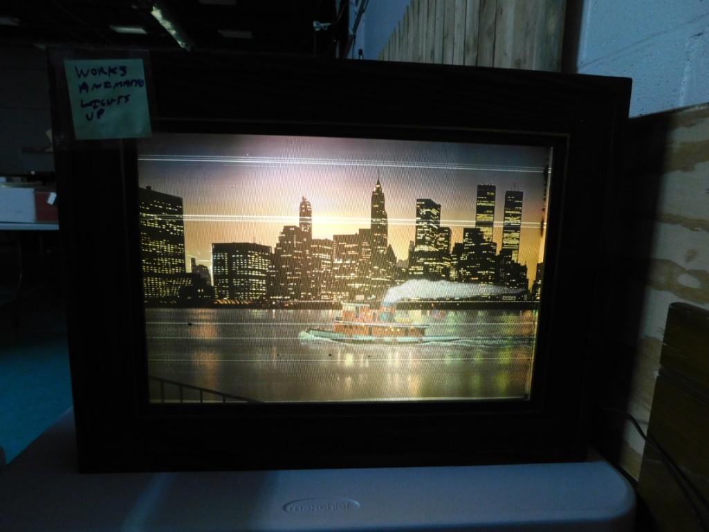 Vintage Lighted Wall Hanging of a Cityscape Works (1 of 9)