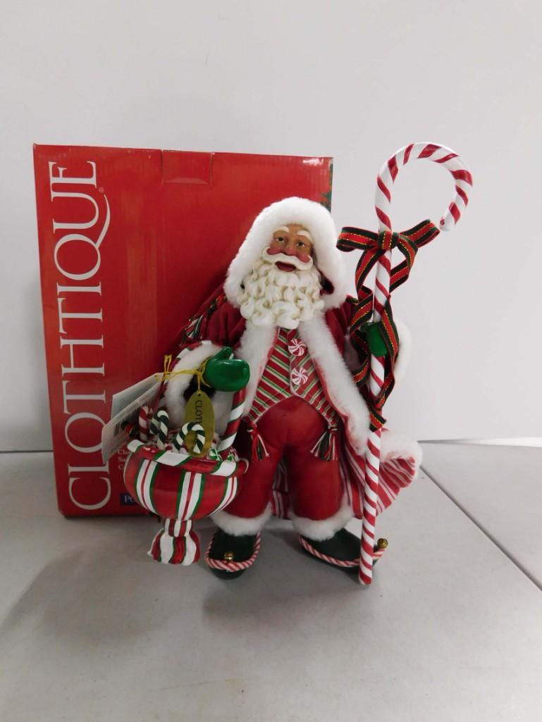 Clothtique Santa Claus Christmas Decoration with Original Tags and Box: Clothtique Santa Claus Christmas Decoration with Original Tags and Box