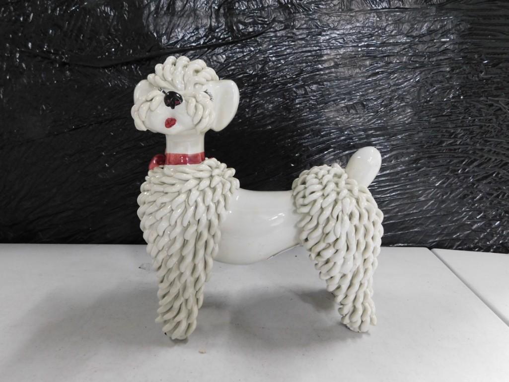 1950s Italy Spaghetti Poodle Ceramic Dog (1 of 7)