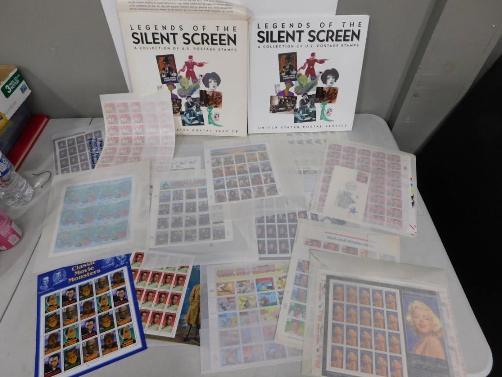 Lot of Collectible Postage Stamps incl Marilyn Monroe, James Dean, Classic Movie Monsters, (1 of 6)