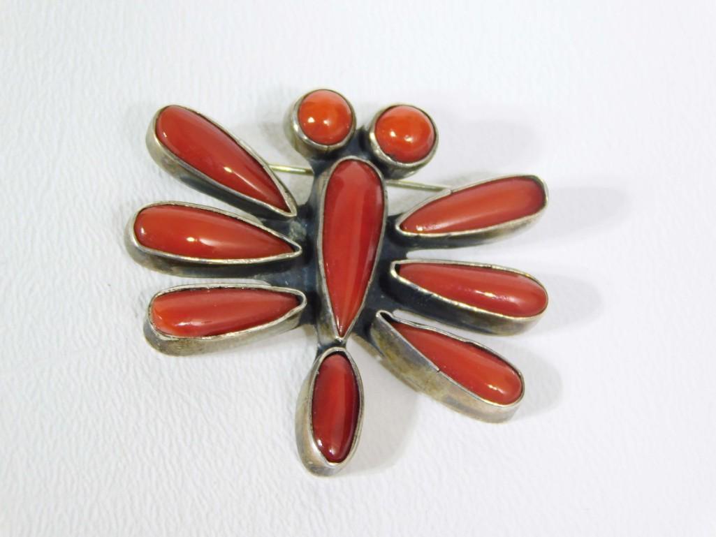 Frederico Jimenez Dragonfly Jasper Sterling Silver Pin: Frederico Jimenez Dragonfly Jasper Sterling Silver Pin or Brooch - - PLEASE NOTE: any props, stands, displays, trays, and/or quarters shown in the pictures are not included with the item(s) and are sh