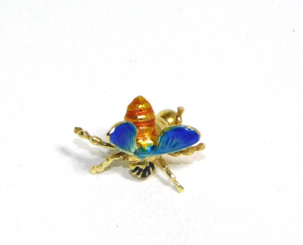 14k Gold Bee Pin with Enamel (1 of 5)
