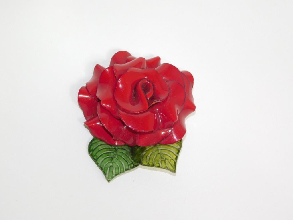 Fabrice Paris Pin or Brooch Red Rose (1 of 5)