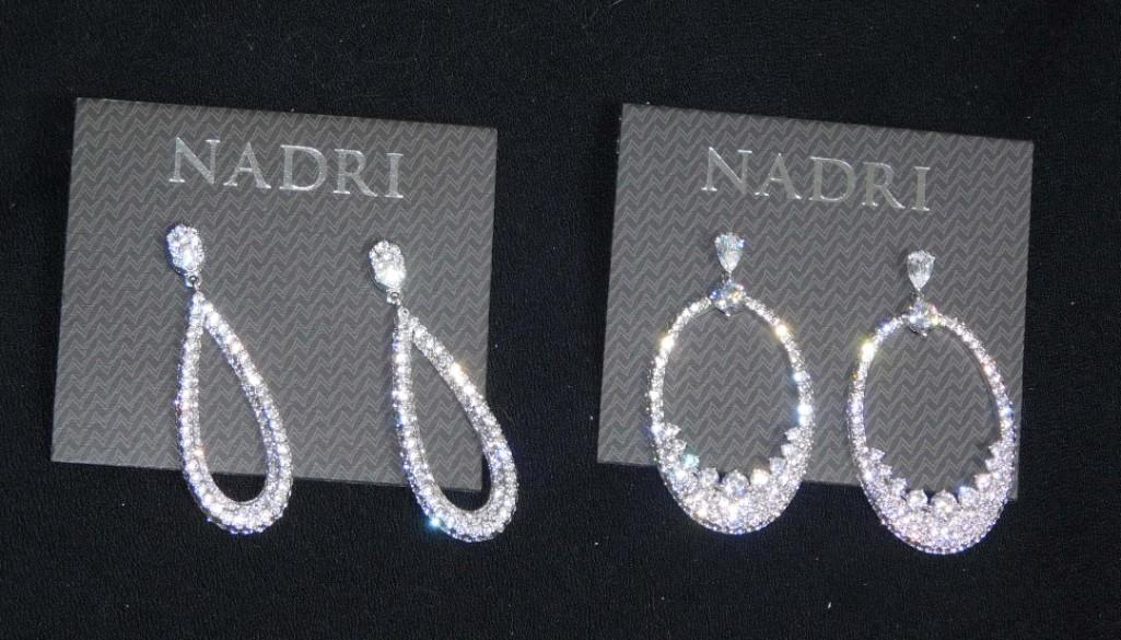 2 pr New Nadri Earrings: 2 Paris of New on Card Nadri Earrings PLEASE NOTE: any props, stands, displays, trays, and/or quarters shown in the pictures are not included with the item(s) and are shown for display and/or size ref
