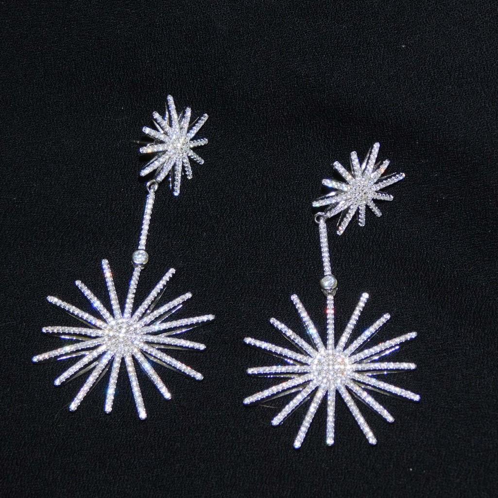Pair Sterling Starburst Earrings (1 of 4)