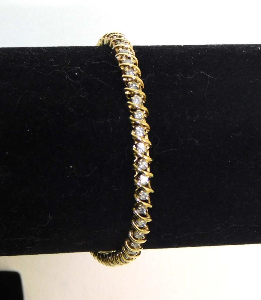 14k Gold Diamond Tennis Bracelet (1 of 4)