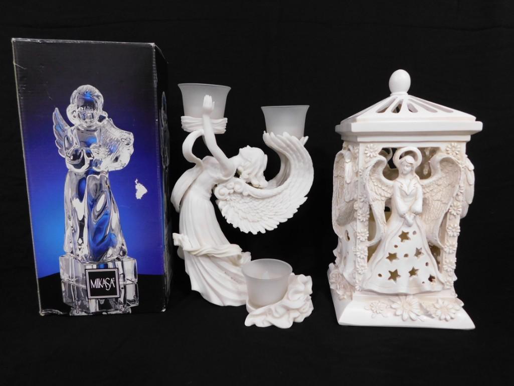 Angel Lot incl Mikasa Angel, Candle Holders, Etc: Angel Lot incl Mikasa Angel, Candle Holders, Etc