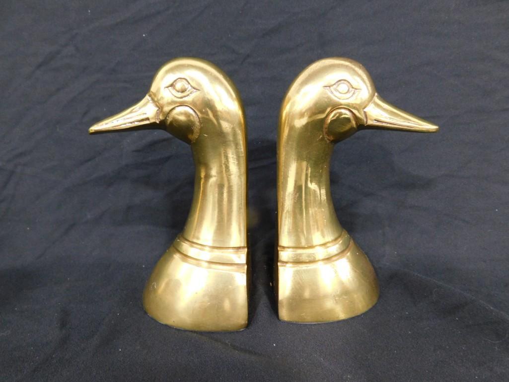 Brass Duck Bookends (1 of 2)