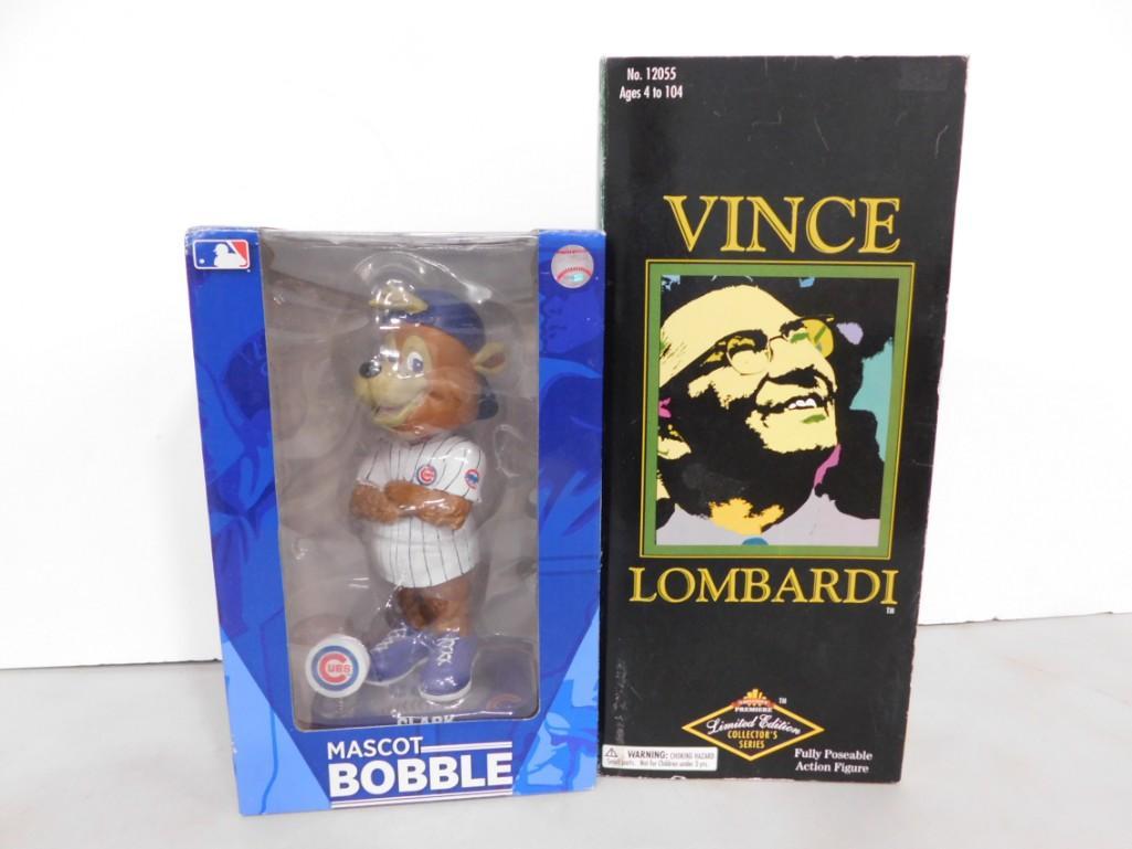 Chicago Cubs Mascot Bobble Head and Vince Lombardi Collector Series Figure (1 of 4)