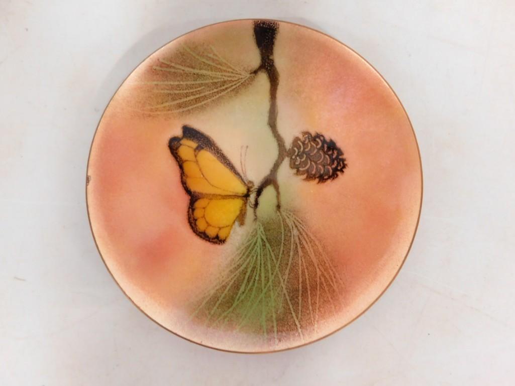 Norman Brumm Copper Enamel Monarch Butterfly Plate (1 of 4)