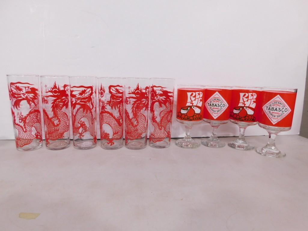 4 Vintage Goblets incl 2 Red Eye and 2 Tabasco Plus 6 Dragon Tumblers (1 of 4)