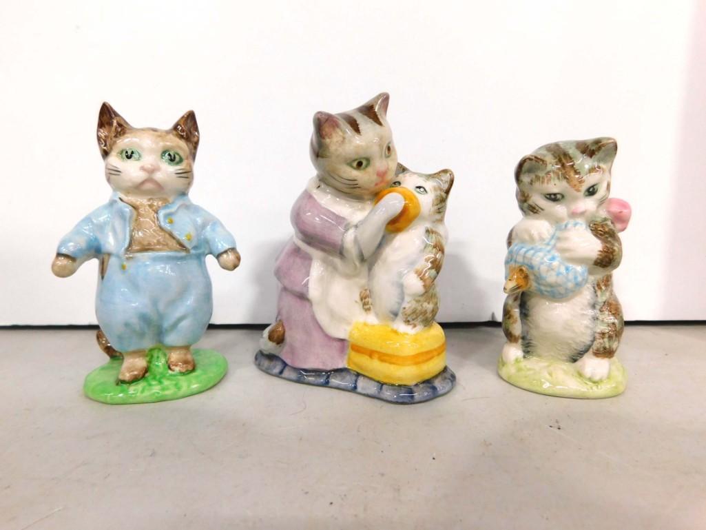 3 Beatrix Potter Figurines incl Tom Kitten, Tabitha Twitchit and Miss Moppet, and Miss Moppet (1 of 6)