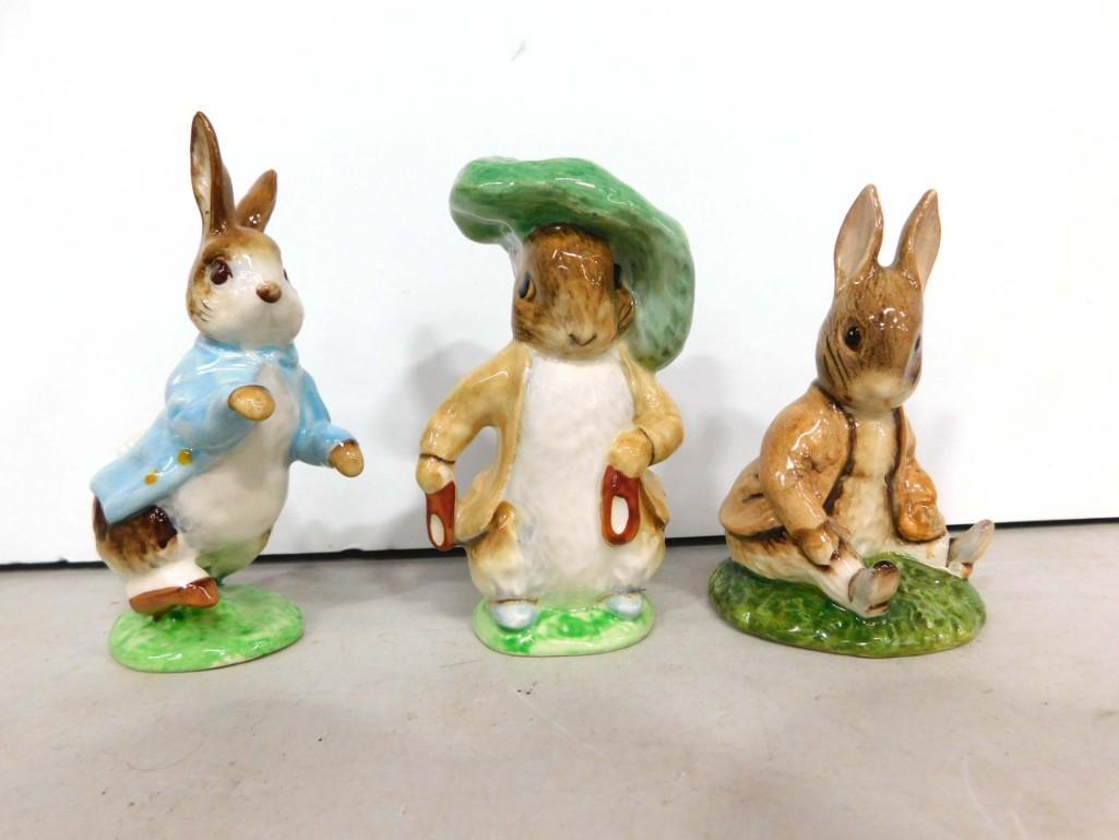 3 Beatrix Potter Figurines incl Peter Rabbit, Benjamin Bunny, Benjamin Bunny Sat on a Bank (1 of 5)