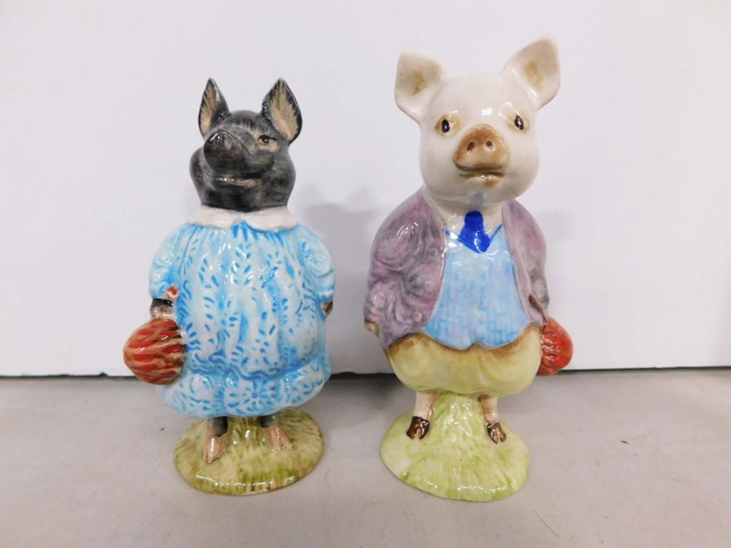 2 Beatrix Potter Figurines incl Pigling Bland and Pig-Wig: 2 Vintage Beatrix Potter Figurines incl Pigling Bland and Pig-Wig . Beswick England . No chips or cracks