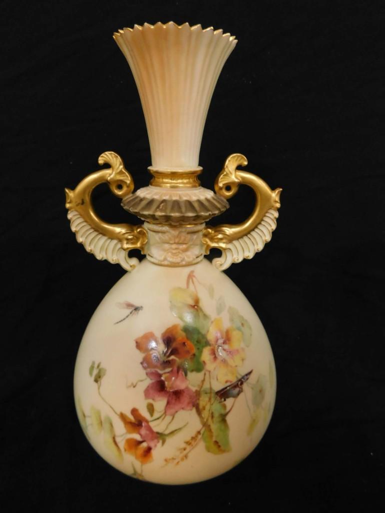 Antique Royal Worcester Vase 1867-1927 Purple Mark (1 of 5)