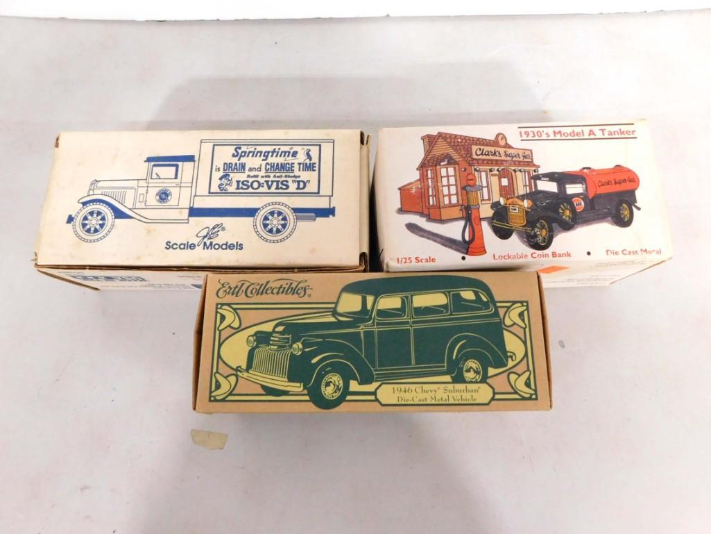 3 Model Truck Coin Banks incl Clark Super Gas, York Certified Maintenance, Iso=Vis D (1 of 8)