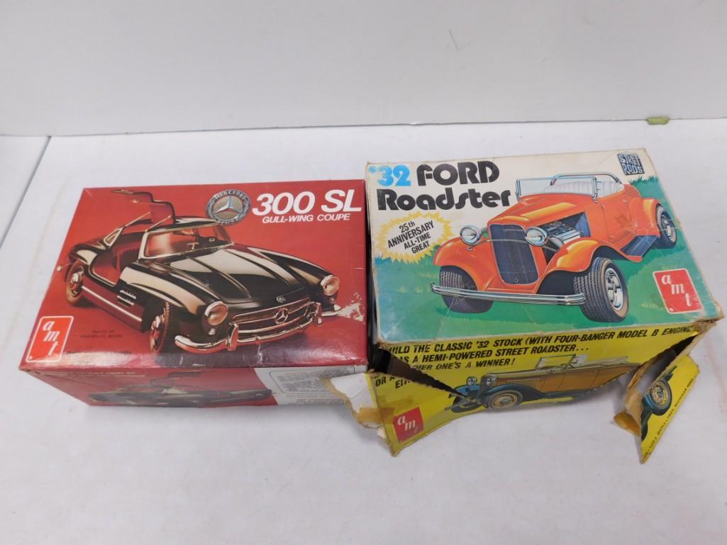 Two Model Car Kits - Ford '32 Roaster AMT and Mercedes 300 SL Gull-Wing Coupe (1 of 7)