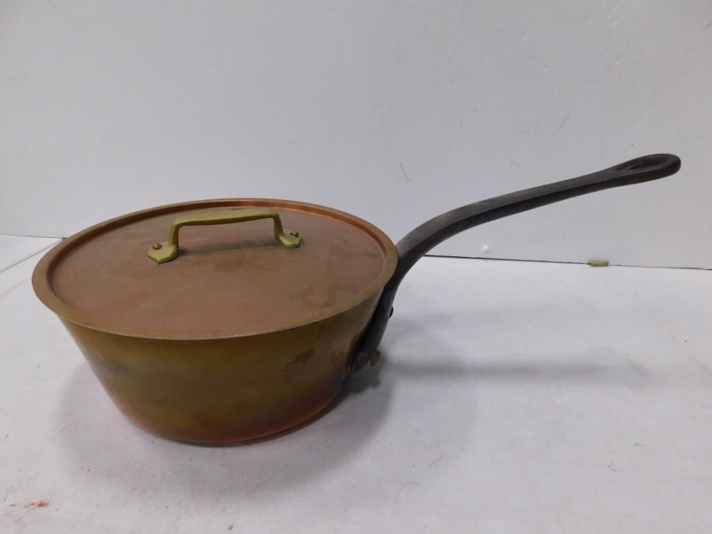 9" Copper Frying Pan / Pot with Lid (1 of 5)