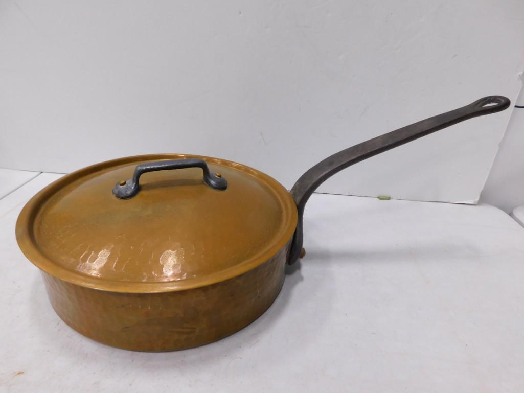 12" Copper Pan with Lid - Made in France (1 of 6)