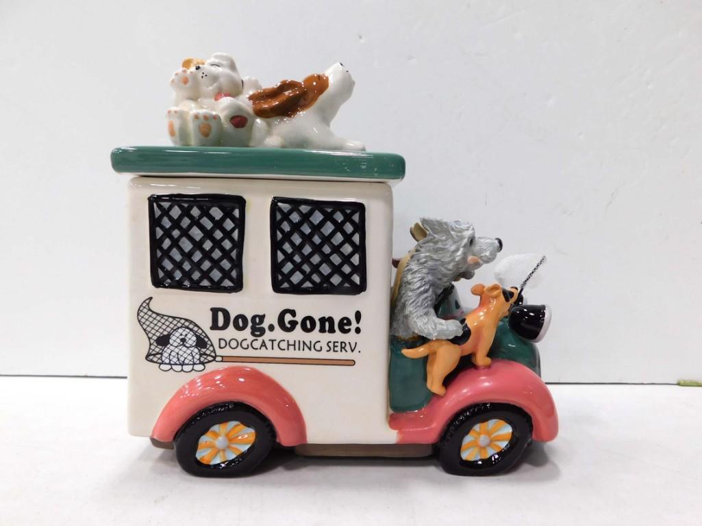 Dog Gone Dogcatching Service Treat Jar or Cookie Jar: Dog Gone Dog catching Service Ceramic Treat Jar or Cookie Jar
