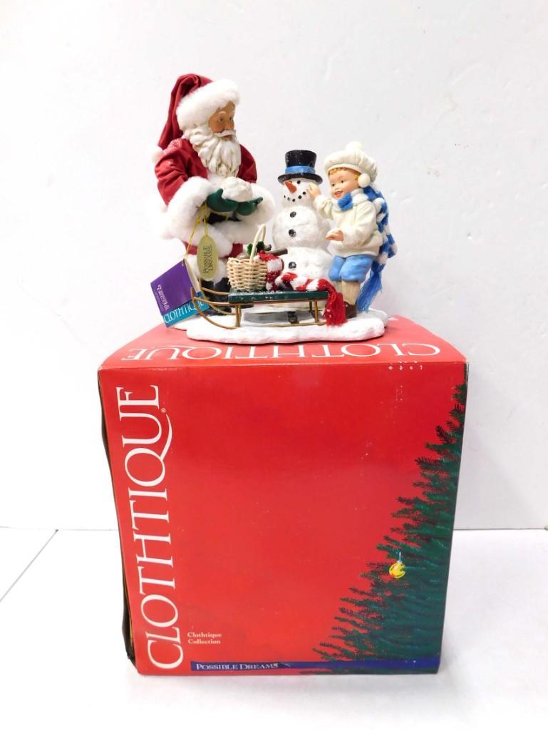 Clothtique Santa Clause Snowman Christmas Decoration New with Tags and Box (1 of 5)