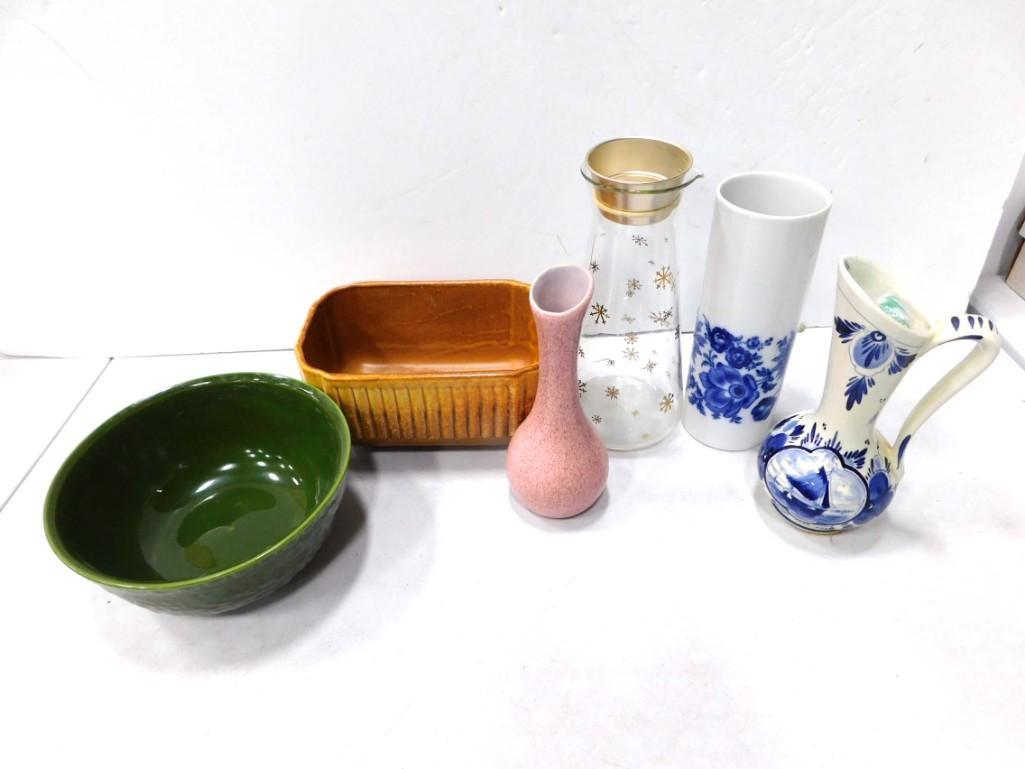 Pottery Lot incl Redwing, Haeger, Delft, etc Plus a Mid Century Carafe (1 of 19)