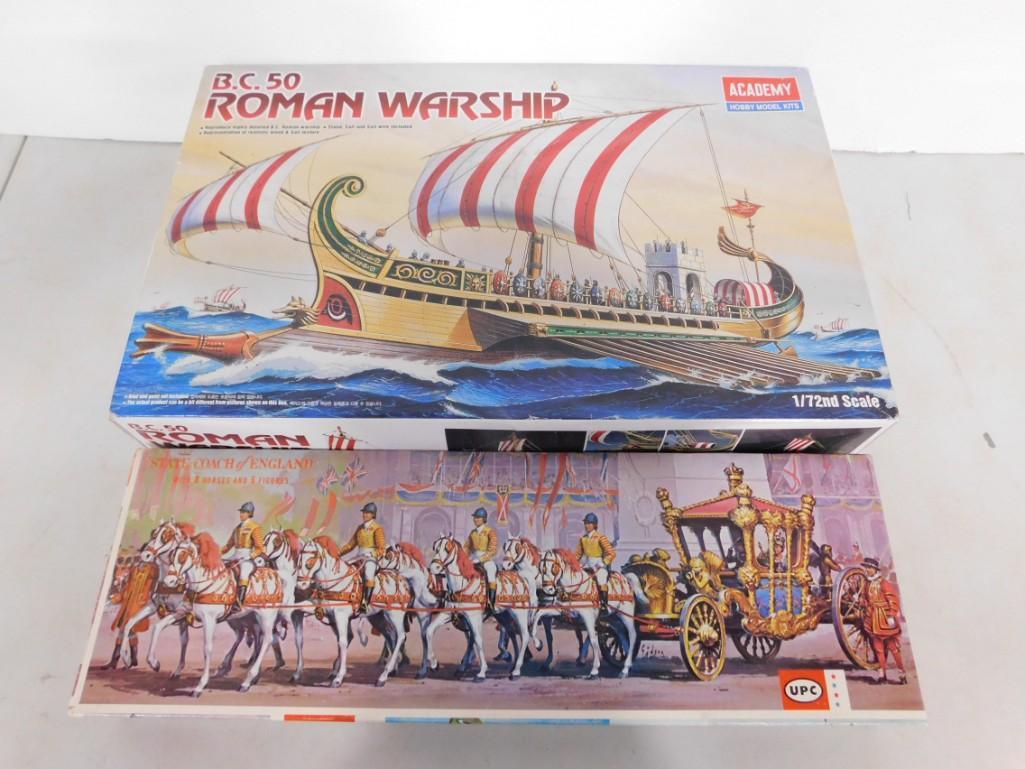 2 Model Kits incl BC 50 Roman Warship and State Coach of England (1 of 5)