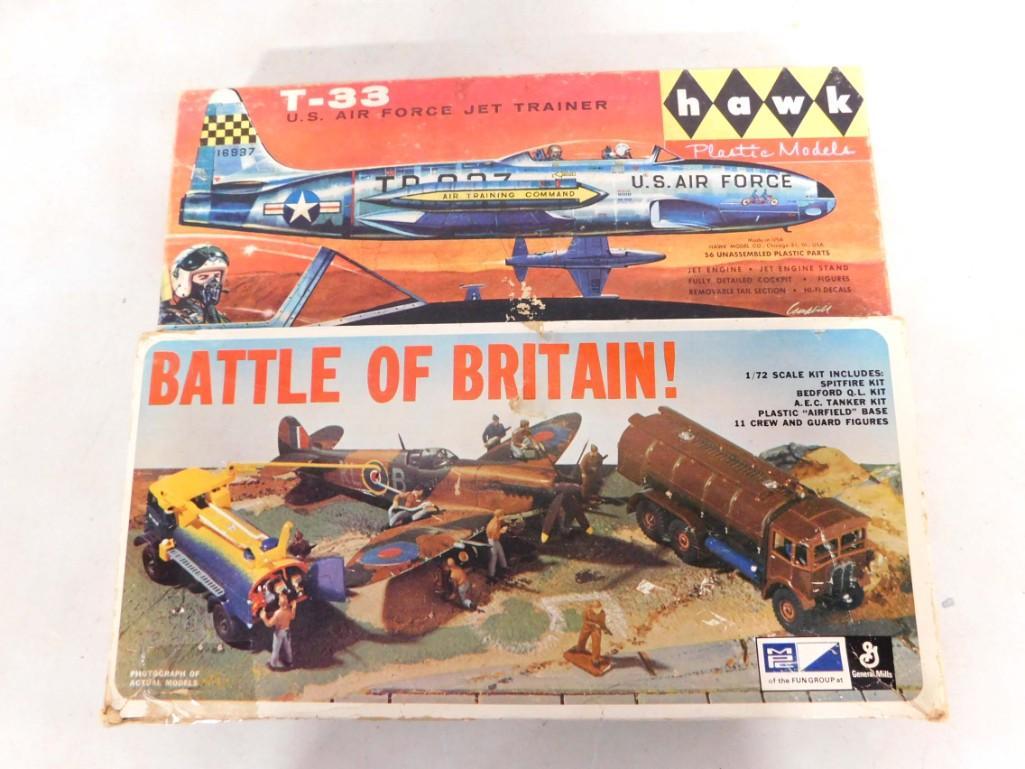 2 Model Kits incl Hawk T-33 US Air Force Jet Trainer and Battle of Britain (1 of 6)