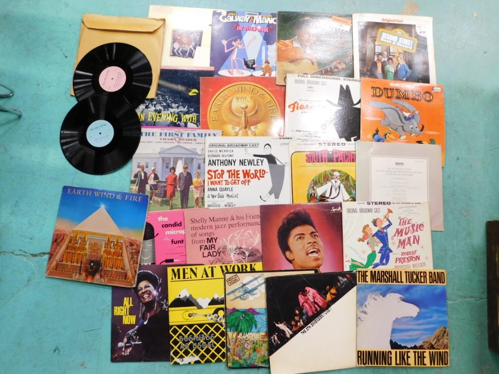 Lot of assorted vinyl record albums including Men a t work, Earth Wind & Fire, Little Richard, (1 of 3)