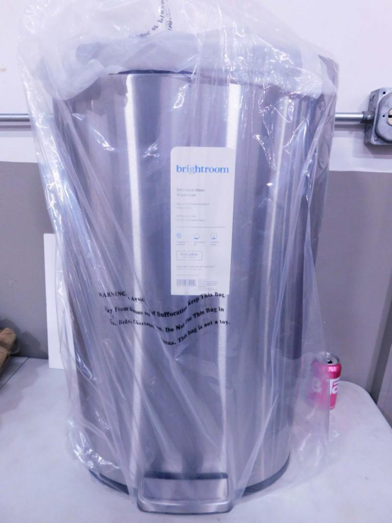 Brightroom Stainless Steel 11.8 Gallon Trash Can New in Open Box (1 of 5)