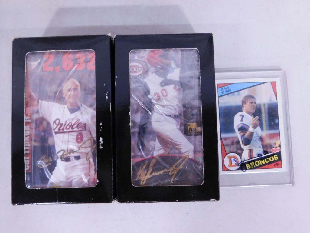 Sports Lot including 1984 Topps John Elway Card and two 24K Gold Signature and Logo Cards (1 of 6)