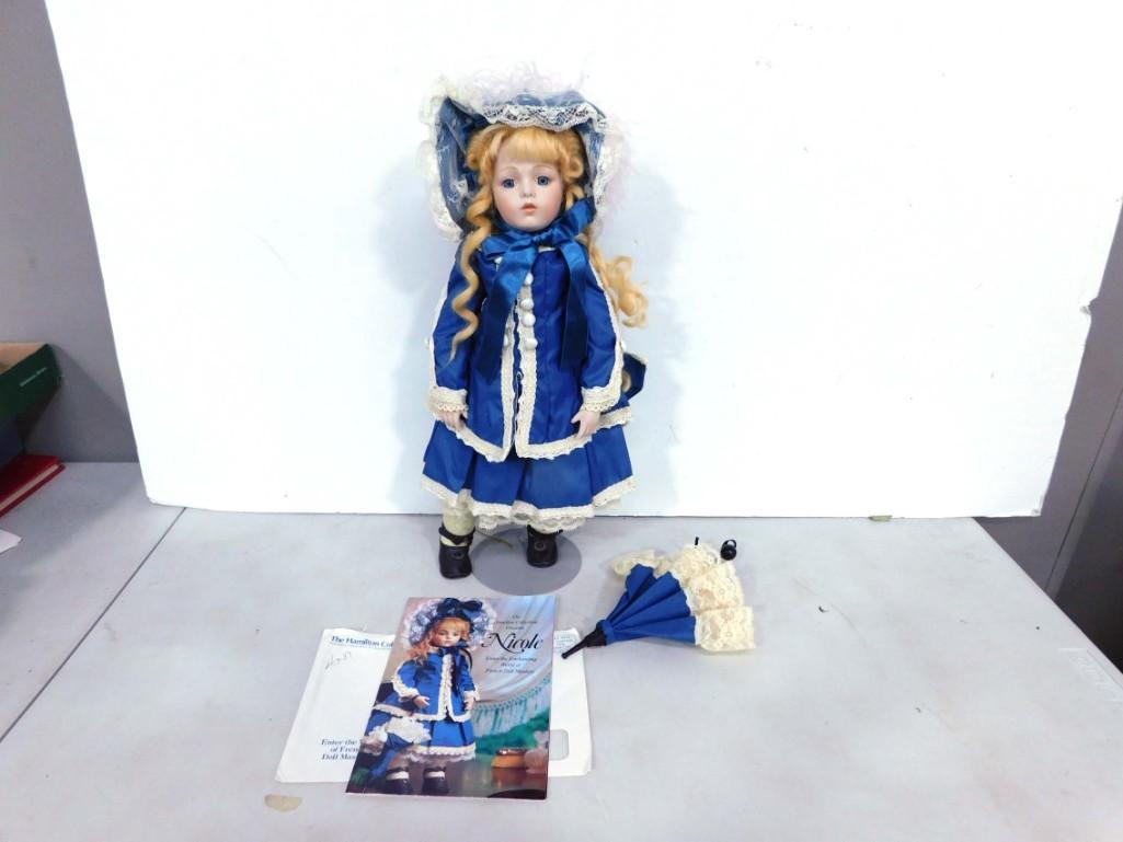 1988 Hamilton Collection Nicole Bru Jne Reproduction Porcelain 18" Doll (1 of 7)