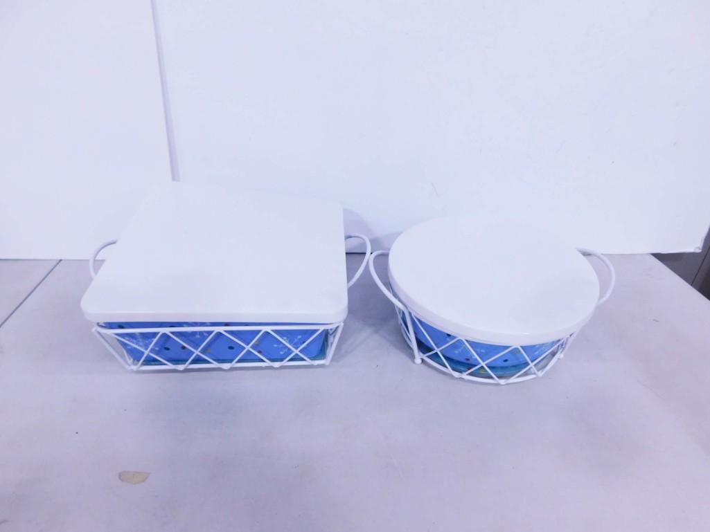 2 Temp-Tations Ovenware Baking Dishes with Holders and Lids (1 of 9)