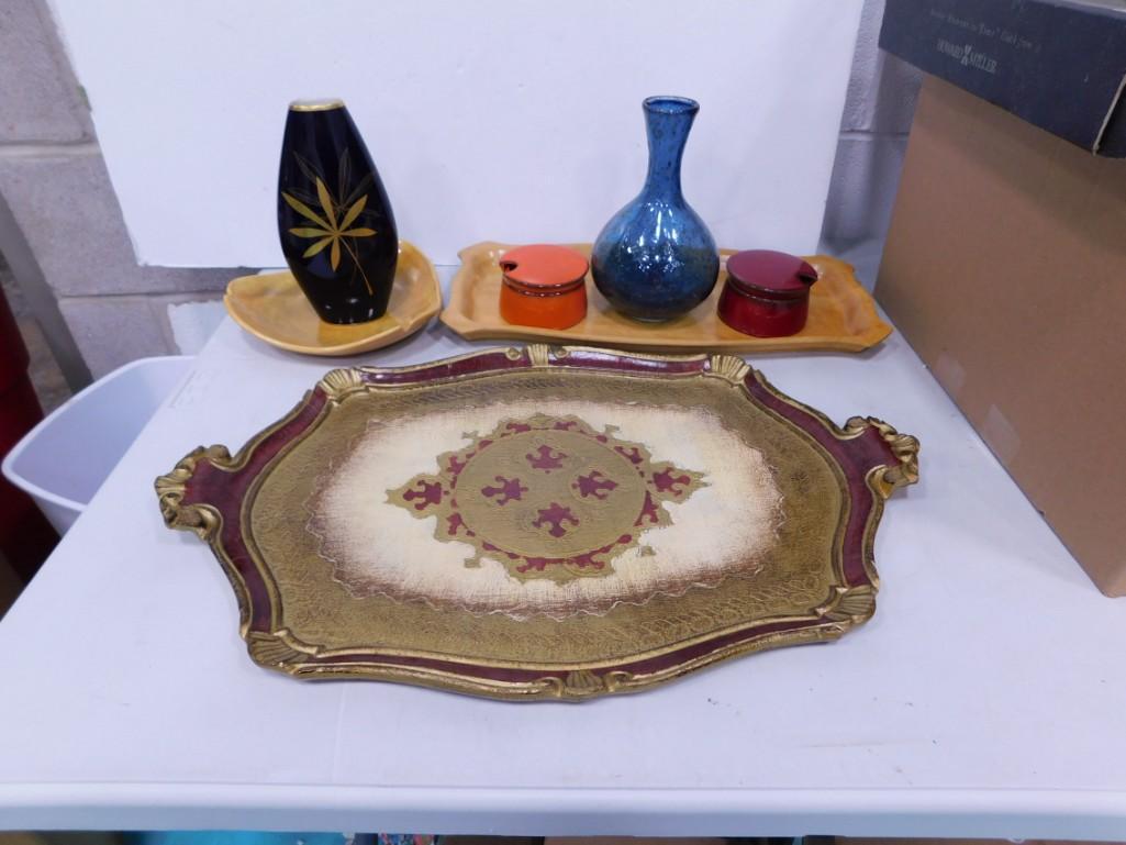 Vintage Lot incl Serving Tray, Vases, Condiment Jars, etc (1 of 15)