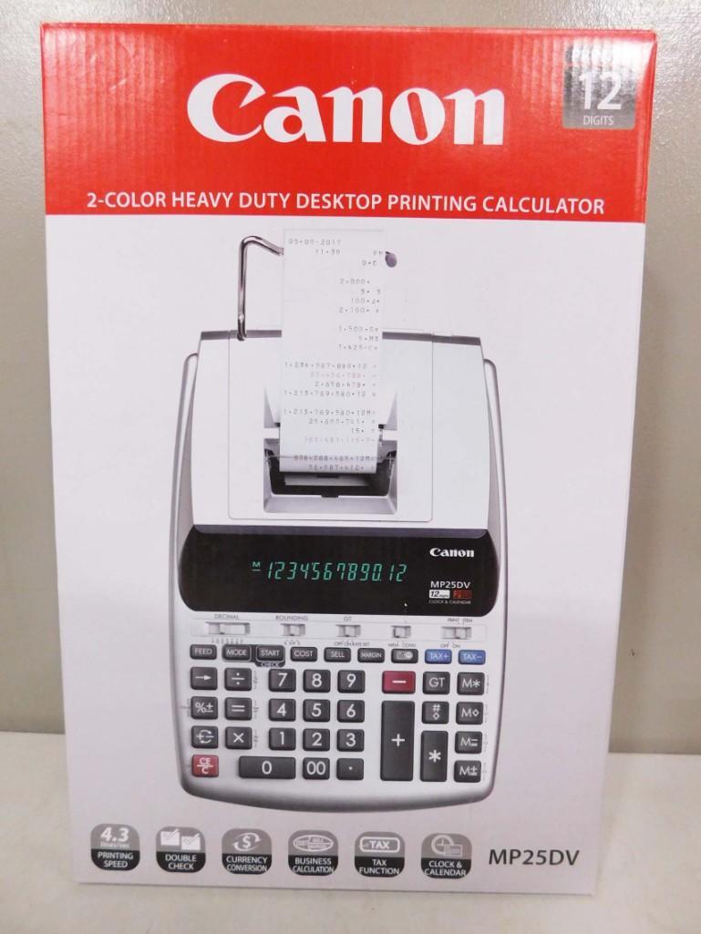 New Canon 2 Color Heavy Duty Desktop Printing Calculator 12 Digits MP25DV (1 of 2)