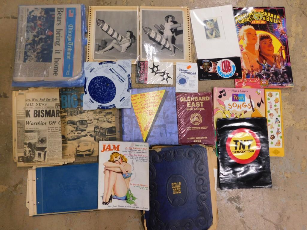 Vintage Ephemera incl Scrap Book, Ringling Bros and Barnum & Bailey Brochure,  etc (1 of 6)