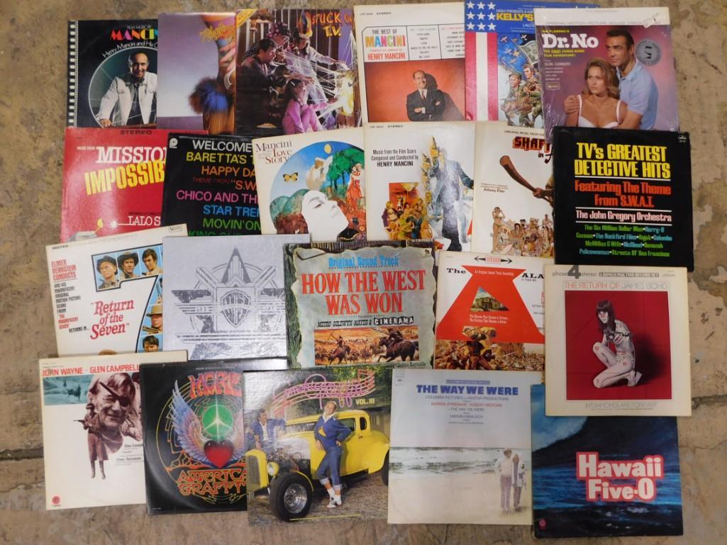 Vinyl LP Records incl Henry Mancini, Mission Impossible, Hawaii Five-O, Dr. No, etc (1 of 3)