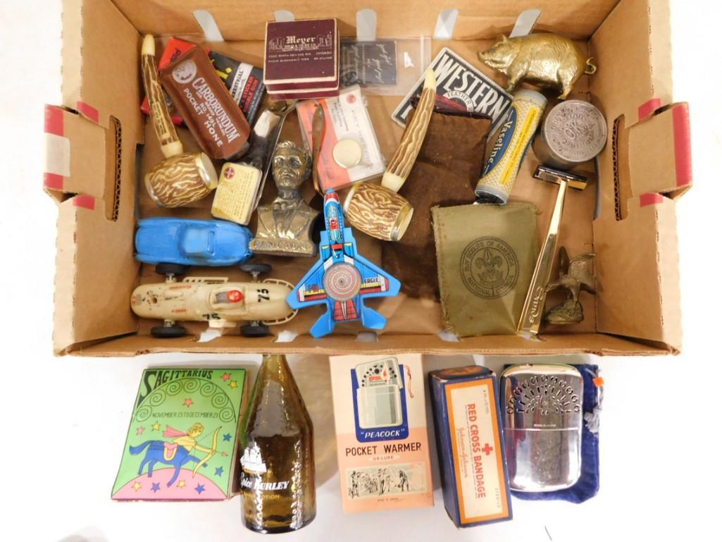 Lot of Smalls incl Toys, Brass Pig, Toy Cars, Shaver, Tins, etc (1 of 4)