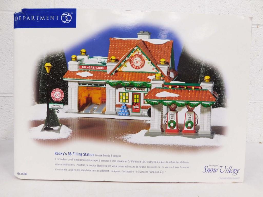 Dept 56 Rocky's 56 Filling Station The Original Snow Village Christmas Building: Department 56 Rocky's 56 Filling Station The Original Snow Village Christmas Building