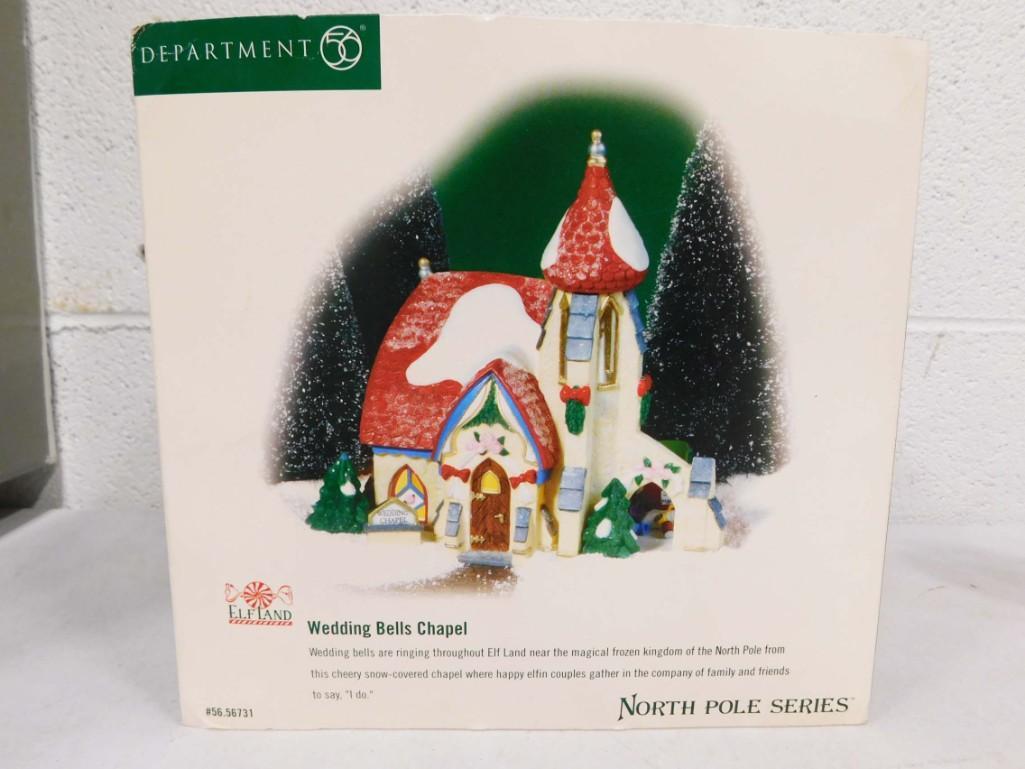 Dept 56 Wedding Bells Chapel Elf Land North Pole Series Heritage Village Collection: Department 56 Wedding Bells Chapel Elf Land North Pole Series Heritage Village Collection Christmas Building