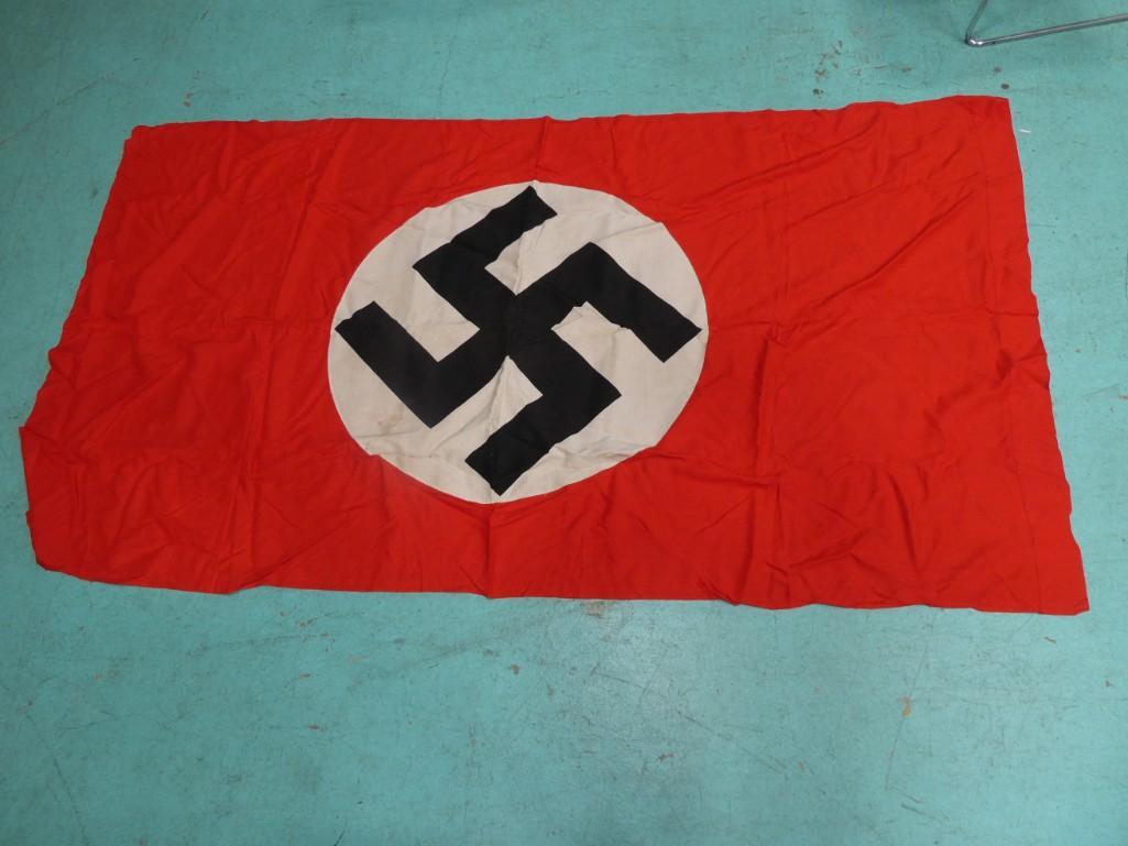 German WWII Nazi Flag with Swastika: German WWII Nazi Flag with Swastika - measures roughly 41" x 75"