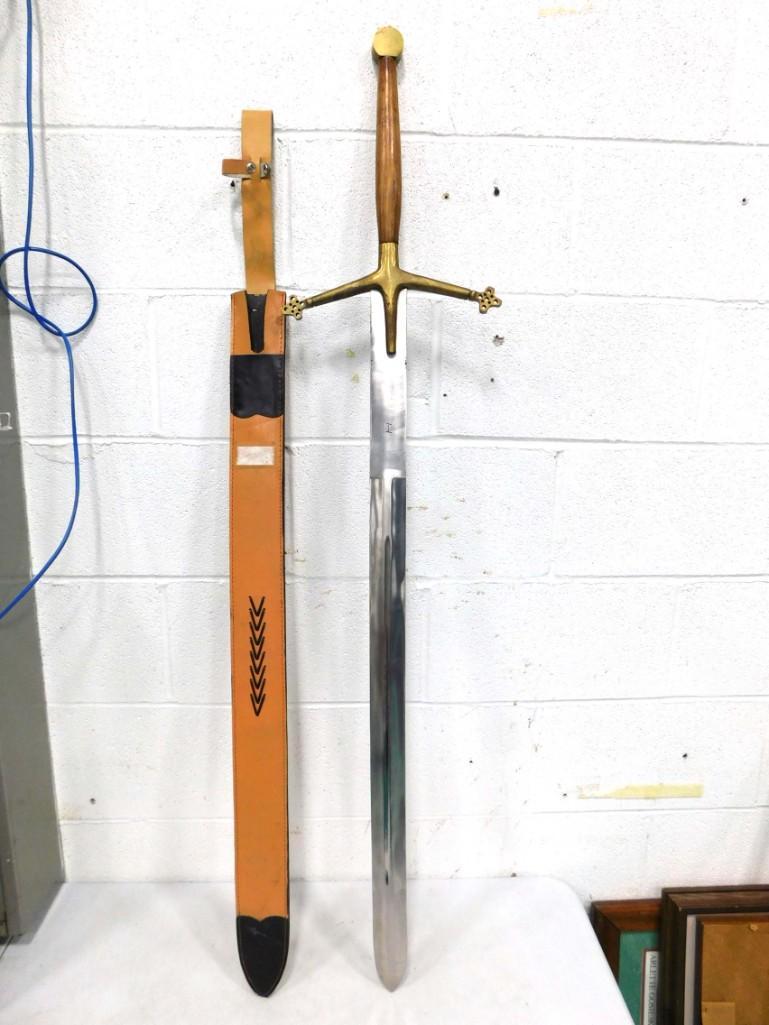 Large Sword with Leather Sheath (1 of 4)