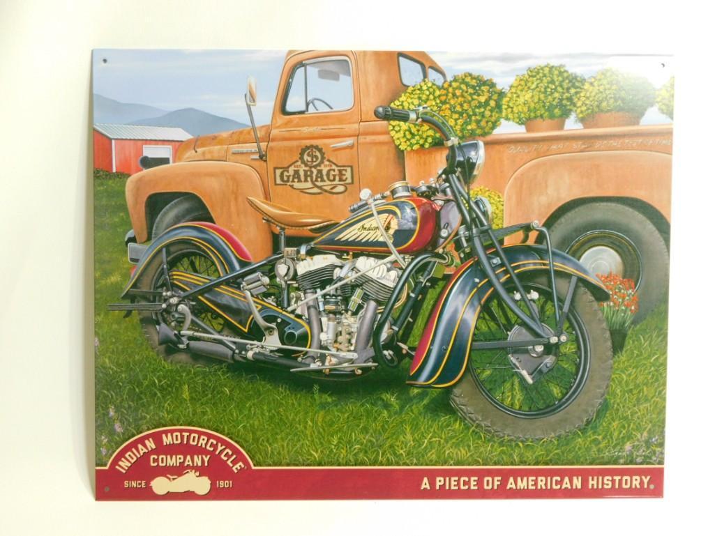 Indian Motorcycle Company Metal Sign Modern Retro 16"x12" (1 of 3)
