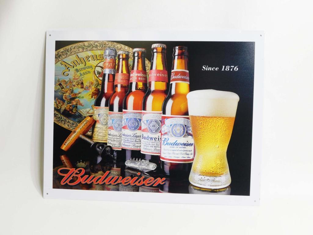Budweiser Beer Metal Sign Modern Retro 16"x12" (1 of 3)