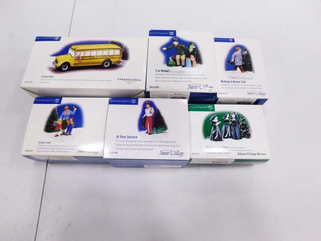 6 Dept 56 Accessories incl School Bus, I'm Home, Making a House Call, School's Out, At Your Service, (1 of 8)