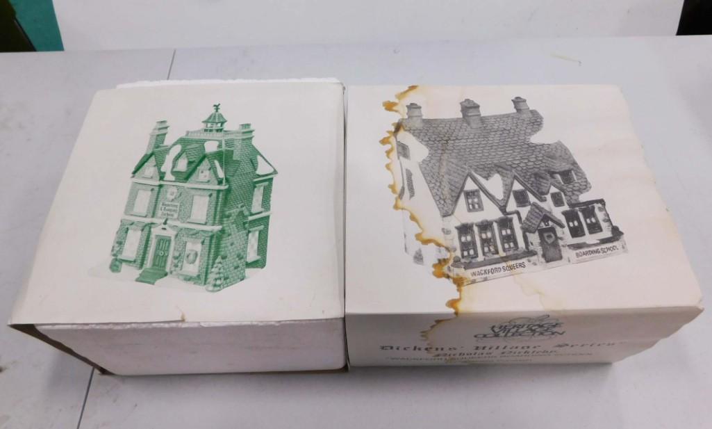 2 Dept 56 Buildings incl Boarding & Lodging School and Wackford Squeers Boarding School: 2 Department 56 Buildings incl Boarding & Lodging School and Nicholas Nickleby Wackford Squeers Boarding School Dickens Village Series Heritage Village Collection Condition: Wackford Squeers Board