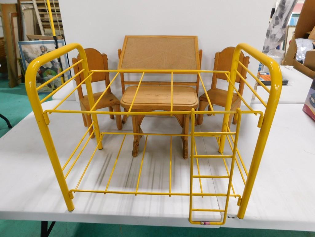 Doll Furniture Bunk Bed, Desk and Chairs (1 of 8)