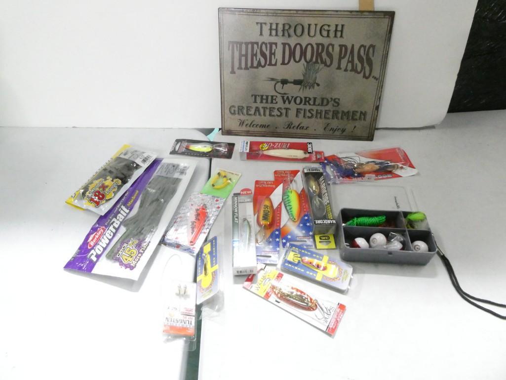 Fishing Lot incl New in Package Tackle and Sign (1 of 4)